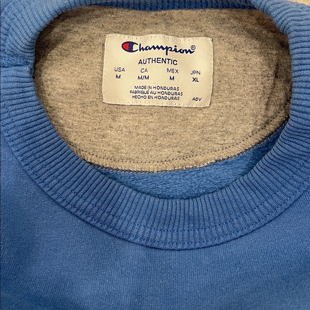 Champion Men's Classic Blue Crewneck Sweatshirt - Picture 3 of 4